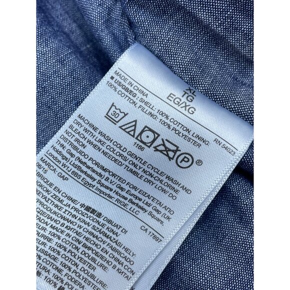 Gap 1969 Mens Dark Blue Quilted Denim Vest With Sherpa Lining & Pockets Size XL - Picture 7 of 8